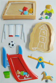幼稚園の運動場型のふくらんでいるステッカー、柔らかく装飾的なステッカー シート