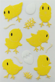 Luminous Yellow Decorative 3d Stickers For Cards / Girls Stationery Non Toxic