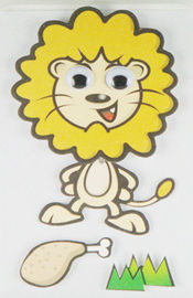 エコの友好的な着色された3D漫画のステッカーのライオンは自己接着ギフトのために印刷しました