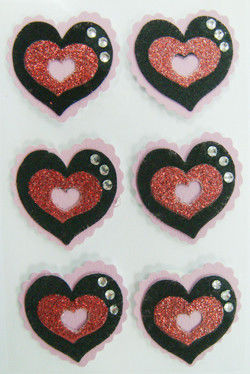 バレンタイン デーの間印刷できるピンクのきらめきの注文のハート形のステッカー