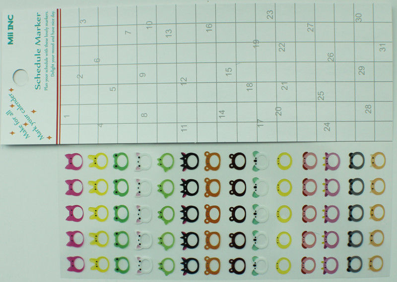 スケジュールのための多彩なカレンダーのメモのステッカーはビニール材料を防水します
