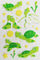 3D Dimensional Baby Scrapbook Stickers , Green Turtle Small Animal Stickers
